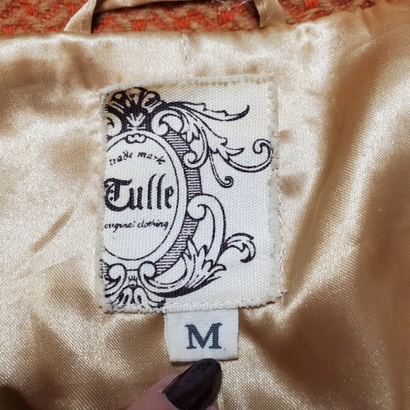 Cute Orange Blazer, 60 Vibes, Peter Pan Collar - Picture 2 of 3